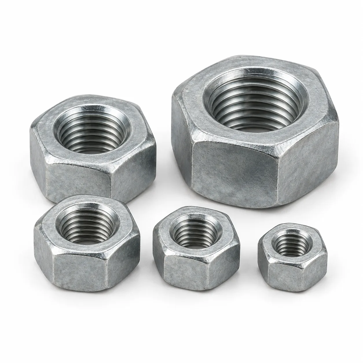 BSW Whitworth Hex Nuts – Zinc-Plated Steel
